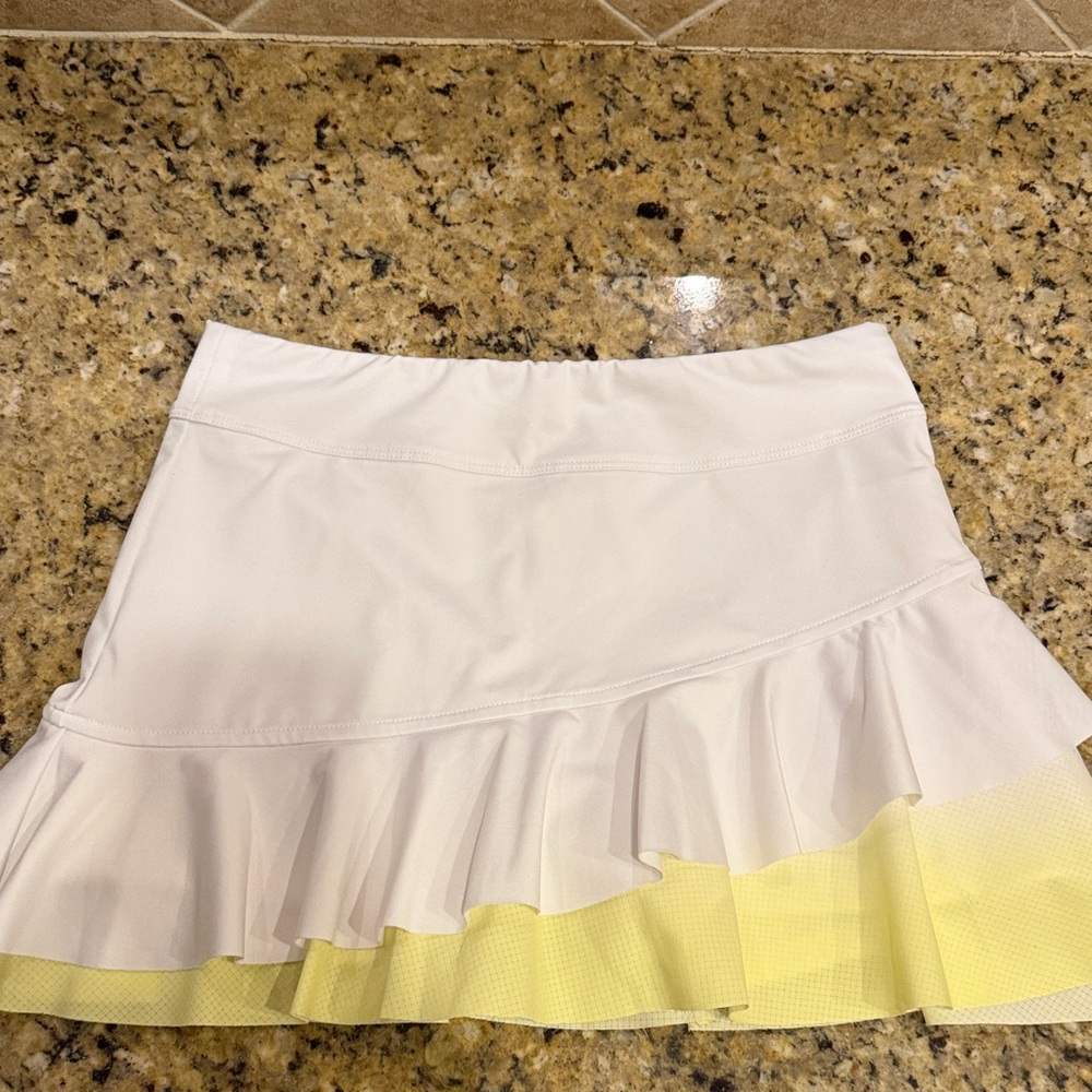 InPhorm White and Yellow Pickleball/Tennis Skirt